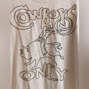 Reba Long Sleeve Beaded Cowboys Only Shirt Size M